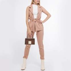 Pre Owned Tory Burch Dark Burgundy Leather Mini Bon Bon Top Handle Bag