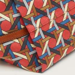 Pre Owned Tory Burch Multicolor Canvas Small Basketweave Tote