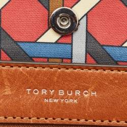 Pre Owned Tory Burch Multicolor Canvas Small Basketweave Tote