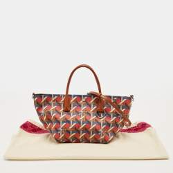 Pre Owned Tory Burch Multicolor Canvas Small Basketweave Tote