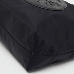 Pre Owned Tory Burch Black Nylon and Leather Ella Chain Tote