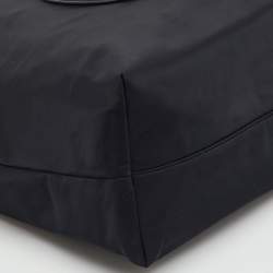 Pre Owned Tory Burch Black Nylon and Leather Ella Chain Tote