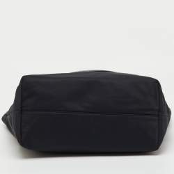 Pre Owned Tory Burch Black Nylon and Leather Ella Chain Tote