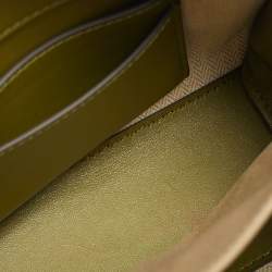 Pre Owned Tory Burch Tricolor Leather and Suede Petite Lee Radziwill Double Top Handle Bag