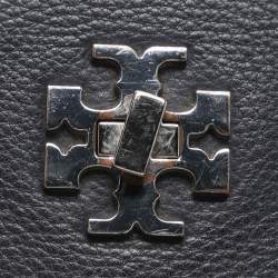 Pre Owned Tory Burch Mercer Blue Leather Shoulder Bag