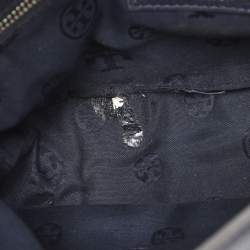 Pre Owned Tory Burch Mercer Blue Leather Shoulder Bag