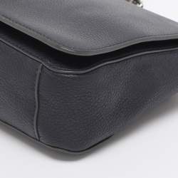 Pre Owned Tory Burch Mercer Blue Leather Shoulder Bag