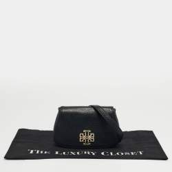 مملوكة مسبقًا حقيبة كروس توري برش بريتن صغيرة جلد أسود