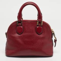 Pre Owned Tory Burch Robinson Dome Red Leather Satchel
