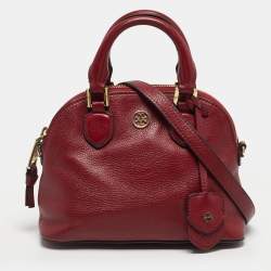 Pre Owned Tory Burch Robinson Dome Red Leather Satchel