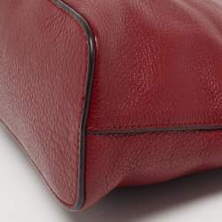 Pre Owned Tory Burch Robinson Dome Red Leather Satchel