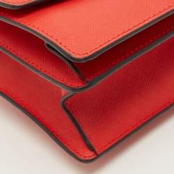 مملوكة مسبقًا حقيبة كتف توري برش روبنسون جلد أحمر قابلة للتحويل