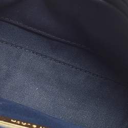 مملوكة مسبقًا Tory Burch Fleming Small Navy Blue Leather Shoulder Bag