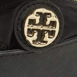 Pre Owned حقيبة كتف توري برش روبنسون باتشوورك جلد أسود بسلسلة