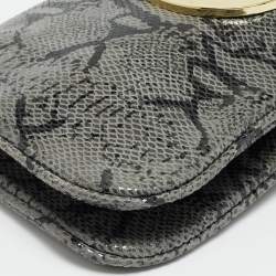 مملوكة مسبقًا حقيبة كتف توري برش ريفا سويدي بنقشة البيثون الرمادي