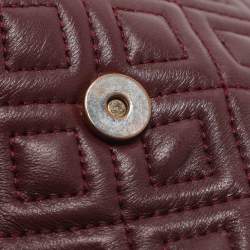 مملوكة مسبقًا Tory Burch Fleming Small Burgundy Leather Shoulder Bag