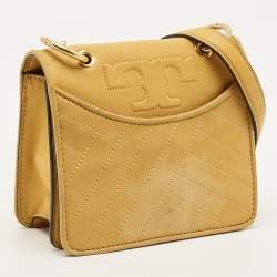 Pre Owned Tory Burch Alexa Mini Mustard Leather Shoulder Bag