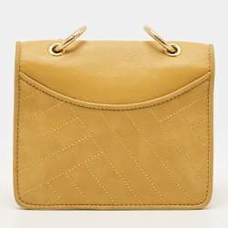 Pre Owned Tory Burch Alexa Mini Mustard Leather Shoulder Bag