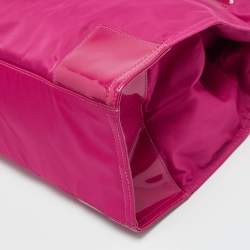 Pre Owned Tory Burch Ella Large Pink Nylon and Patent Leather Tote