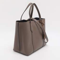 مملوكة مسبقًا حقيبة يد توري برش بيري جلد بني صغيرة