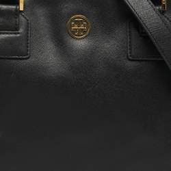 مملوكة مسبقًا Tory Burch Robinson Double Zip Large Black Leather Tote