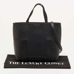 مملوكة مسبقًا حقيبة توري برش بلوك تي سوداء جلدية للتسوق