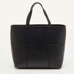 مملوكة مسبقًا حقيبة توري برش بلوك تي سوداء جلدية للتسوق