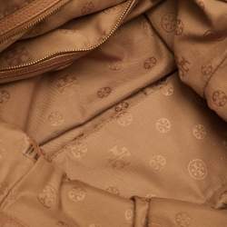 مملوكة مسبقًا حقيبة يد توتس توري برتش ماريون جلد بني مع خياطة جلدية