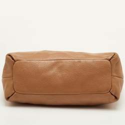 مملوكة مسبقًا حقيبة يد توتس توري برتش ماريون جلد بني مع خياطة جلدية