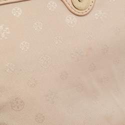 Pre Owned حقيبة كتف توري برش بومب صغيرة جلدية بيج