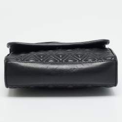 مملوكة مسبقًا حقيبة كتف توري برش فليمنغ جلد أسود صغيرة