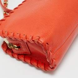 مملوكة مسبقًا Tory Burch Marion Orange Leather Chain Crossbody Bag