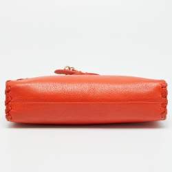 مملوكة مسبقًا Tory Burch Marion Orange Leather Chain Crossbody Bag
