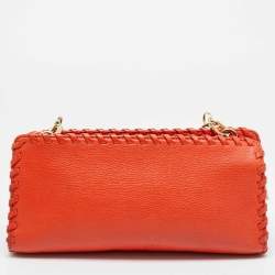 مملوكة مسبقًا Tory Burch Marion Orange Leather Chain Crossbody Bag