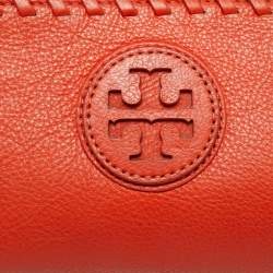 مملوكة مسبقًا Tory Burch Marion Orange Leather Chain Crossbody Bag