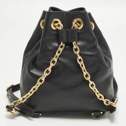 مملوكة مسبقًا حقيبة ظهر توري برش فليمنغ سلسلة صغيرة جلد أسود