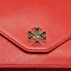 مملوكة مسبقًا حقيبة كتف توري برش كيرا غطاء مغلف جلدية حمراء