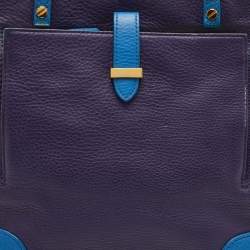 Pre Owned Tory Burch Multicolor Leather Colorblock Shopper Tote