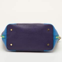 Pre Owned Tory Burch Multicolor Leather Colorblock Shopper Tote