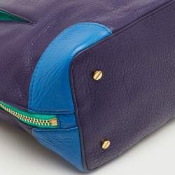 Pre Owned Tory Burch Multicolor Leather Colorblock Shopper Tote