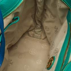 Pre Owned Tory Burch Multicolor Leather Colorblock Shopper Tote