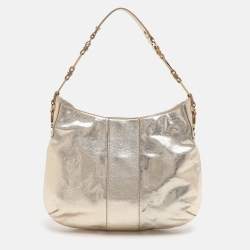 Pre Owned Tory Burch Gold Leather Hobo