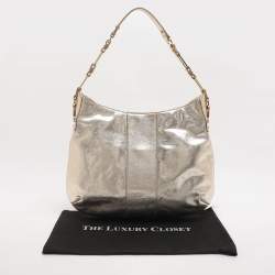 Pre Owned Tory Burch Gold Leather Hobo