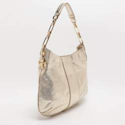 Pre Owned Tory Burch Gold Leather Hobo