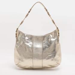 Pre Owned Tory Burch Gold Leather Hobo