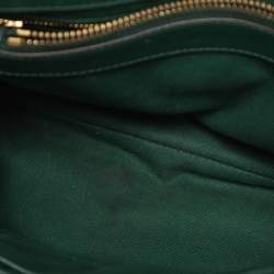 Pre Owned Tory Burch Kira Green Chevron Leather Shoulder Bag
