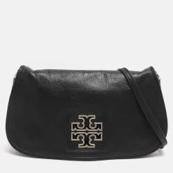 مملوكة مسبقًا Tory Burch Britten Black Leather Shoulder Bag
