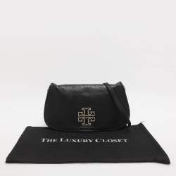 مملوكة مسبقًا Tory Burch Britten Black Leather Shoulder Bag