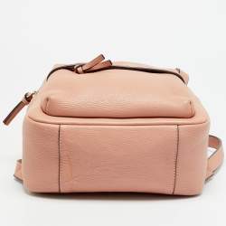 Pre Owned Tory Burch Thea Mini Peach Leather Backpack