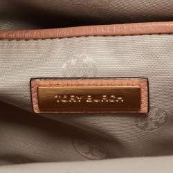 Pre Owned Tory Burch Thea Mini Peach Leather Backpack